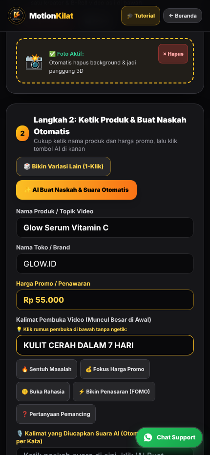 Isi data produk di Studio